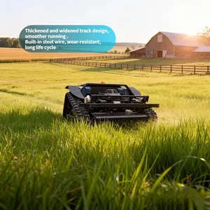 Industrial Self Propelled Cordless 4-stroke Single Cylinder Remote Mowing Tank VTLM600 600mm Crawler Lawn Mower for Garden thumbnail-3
