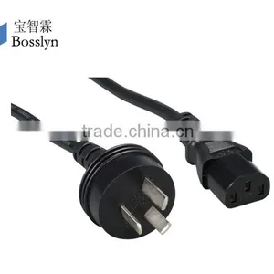 3 Flat Pins Australia/New Zealand Plug to C13 Female Connector thumbnail-1