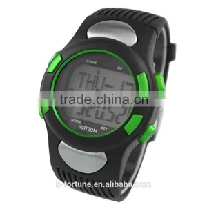 Green Color LP1365 Plastic ABS Case Digital Movt Stainless Steel Case Back Pedometer Smart Watch With Heart Rate Monitor thumbnail-3
