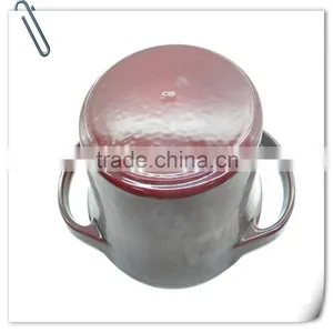 Enamel Cast Iron Casserole With Cover and Ears thumbnail-4