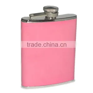 Stainless Steel and Woooden Wrapped Wine Bottle Flask 6oz thumbnail-4
