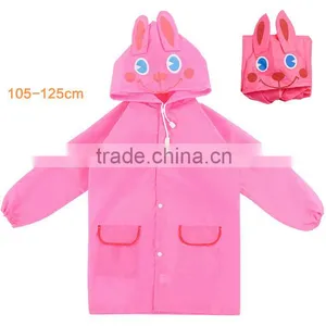 PU Fabric Beautiful Kids Rain Jacket Waterproof Wholesale thumbnail-3