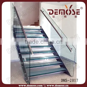 Stair Frameless Spigot Glass Railing Stairway Step and Hardware to Stairs to the Loft thumbnail-1