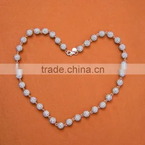 Crystal Ball 925 Sterling Silver Neckalce in Stock thumbnail-4