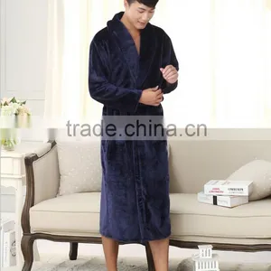Bath Robe Female Night Gown Men Spa Flannel Bathrobe Unisex Pajamas Thick Long Sleeve Nightgown Sleepwear Kimono Womens Gowns thumbnail-4