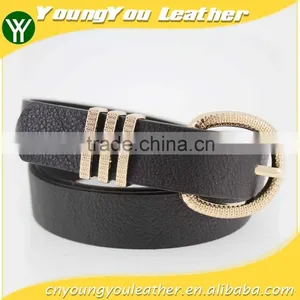Fashion Black pu Leather Women Accessories Belt With Gold Buckles in YiWu thumbnail-1