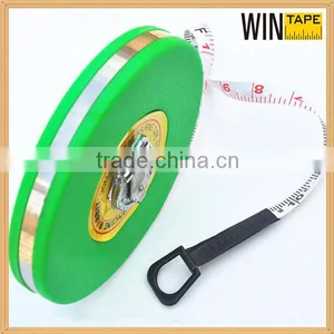 100FT Long Distance Professional Hand Tools Round PVC Fiberglass 30m Tape Measure With Your Logo Sticker thumbnail-1