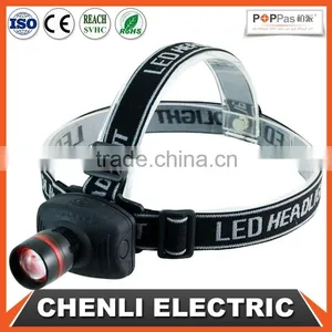 POPPAS T26 XPE 3Wclassic 3AAA Battery Operated Zoom Camping Headlamp Led thumbnail-1