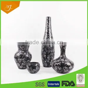 Black Mosaic Glass Vase For Home Decoration,High Quality Mosaic Glass Vase thumbnail-1