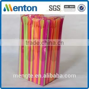 Plastic Disposable Drinking Spoon Straw With Pvc Straw thumbnail-1