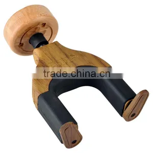 Auto Lock Wall Hanger Type Real Solid Wood Insturment Hanger Wooden Guitar Hanger thumbnail-1