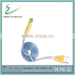 2014 Christmas Gift Colorful Led Smiley Face Micro Usb Cable for Iphone 5 /5s/ 6 thumbnail-1