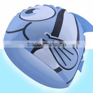 Animal Pattern Cartoon Silicone Kid Children Swimming Bathing Head Cover Cap Hat thumbnail-1