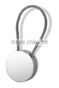 Round Disc Metal Keychains With Cable thumbnail-1