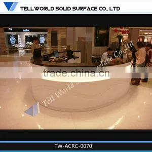 Fancy Style Office Furniture Artificial Marble Reception Counter Design thumbnail-5