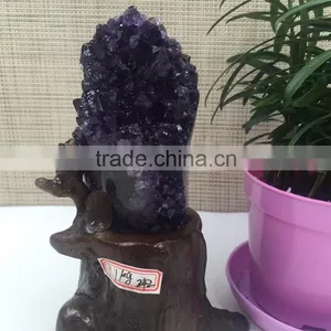 Essential Natural Shape Amethyst Geode Uruguay Crystal Cluster Ornaments thumbnail-1