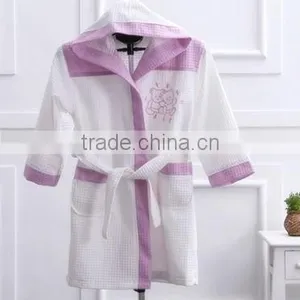 Cute Bathrobe Children Robe Waffle Bathrobe 100% Cotton thumbnail-1