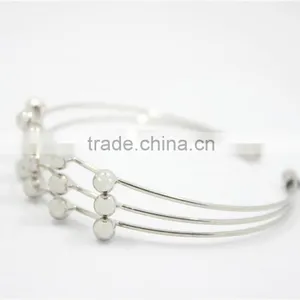 Silver Bracelet Designs Adjustable Cuff Jewelry Three Layered Silver Ball Handmade Bracelet For Women For 2016New Intrend Style thumbnail-3