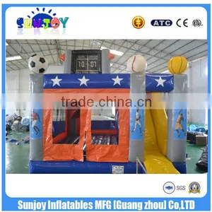 OEM Indoor Sports Theme Inflatable Castle Slide / Cheap Inflatabele Combo For Kids thumbnail-1