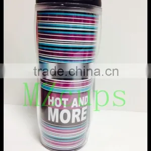350ml Promotion Double Wall Plastic Mug With Colorful Paper Insert thumbnail-2