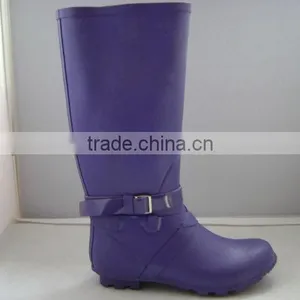 Purple Women Durable Cheap Rubber Rain Boots thumbnail-1