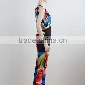 OEM Custom Bodycon Jumpsuit Summer Swimming Beach Wear Fashion Printing Beach Party Jumpsuit Manufacture thumbnail-3