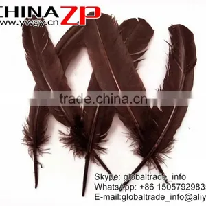 ZPDECOR Factory Wholesale in Stock Dyed Brown Solid Color Turkey Feathers for Girls thumbnail-3