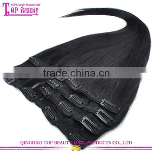 Double Drawn Cheap Price Straight Clip in Hair Extension Free Sample Clip in Hair Extensions for African American thumbnail-2