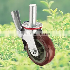 Heavy Duty PVC Wheel, Top Plate 125mm Fixed Industrial Caster thumbnail-2