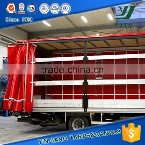 Waterproof Vinyl Polyester Tarpaulin Side Curtain / Blue Dump Truck Tarps 20x20 thumbnail-2