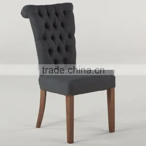 Custom Made Solid Wood Restaurant Chair Button Tufted Chair Leather Chair thumbnail-3