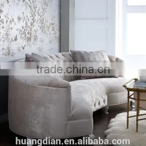 Velvet Fabric Living Room Furniture Handcrafted Tufted Sofa Chesterfield Sofa thumbnail-2