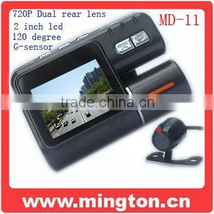 Dual Rear Lens G-SENSOR Dvr Car Black Box 720p thumbnail-1