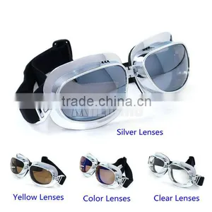 MOTORCYCLE Tea Lens EYEWEAR GLASSES for STEAMPUNK HALF HELMET FLIGHT AVIATOR thumbnail-2