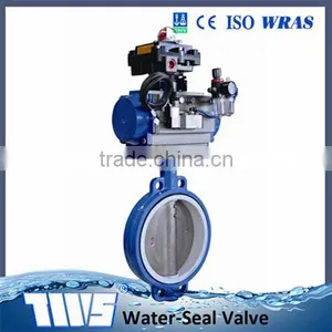 DN500 PN 16 Cast Iron Pneumatic Wafer Butterfly Valve thumbnail-1