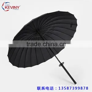 24k Katana Handle Umbrella Straight Auto Open Umbrella With Sword Handle Manufacture by China Parasol Factory thumbnail-4