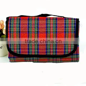 Check Folding Colorful Portable Camping Blanket thumbnail-3