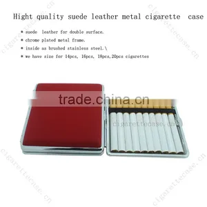 2014 High Quality Red Suede Leather Cigarette Case Box Wallet Holder Smoking Set thumbnail-1
