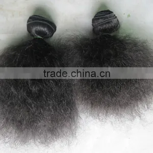 Cheap Price Good Quality Original Peruvian Curly Hair 16" Inch Natural Black thumbnail-1
