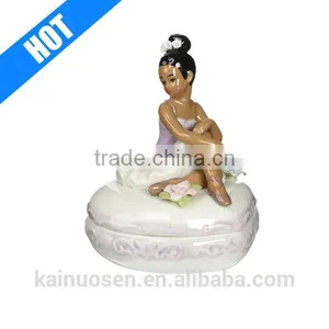Personalized Porcelain Ballerina Trinket Box Jewelry Case thumbnail-1