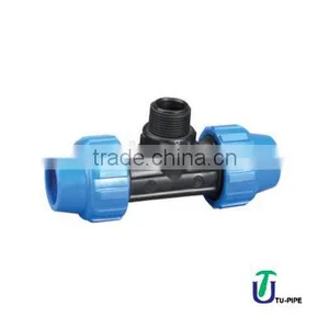 PP 90 Tee Male Threaded Offtake DIN 8076 / ISO 14236 (Spanish Style) thumbnail-1