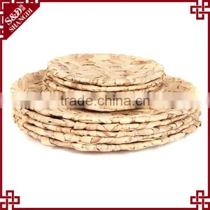 Eco-friendly Natural Straw Woven Home or Restaurant Food Used Serving Platter thumbnail-2