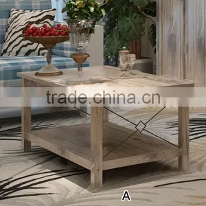 Rustic Design Laminated Particle Board Retro Coffee Table With Shelf thumbnail-1
