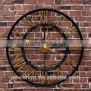 Metal Roman Numeral Clock Home Decor Wall Clocks thumbnail-3