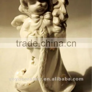 White Ceramic Girl Figures Christmas Ornament thumbnail-1