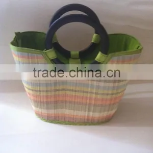 High Quality Best Selling Bamboo Handbag With Colorful Clothing From Vietnam thumbnail-1