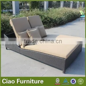 Wicker Furniture Outdoor Double Sun Lounger / Lounge Bed thumbnail-3
