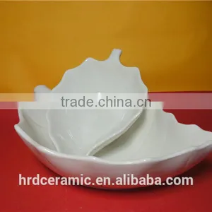 Wholesale 24*16*8cm Ceramic White Leaf Dishes thumbnail-2