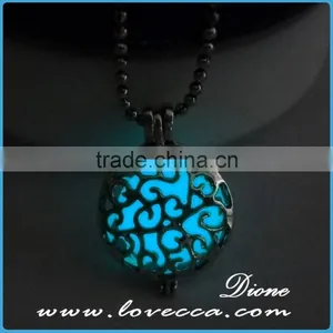 Best Gift Luminous Pendant Necklace Hollow Floating Glow in the Dark Luminous Necklace Locket thumbnail-2