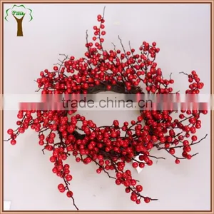 Artificial Red Haw Fruits Wreath for Wall Hanging Decoration thumbnail-1